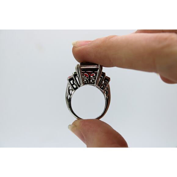 Sterling Silver Watermelon Tourmaline Ring - Picture 3 of 6